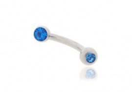 Piercing avec deux cristaux bleus foncés