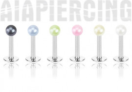 Piercing labret ou tragus perle nâcrée