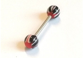 Piercing langue acrylique noir et rouge