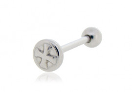 Piercing langue acier croix