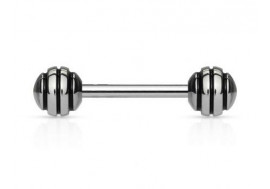 Piercing barbell rayée noire