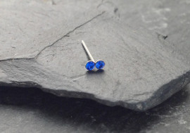 Piercing nez argent 2 pierres bleues