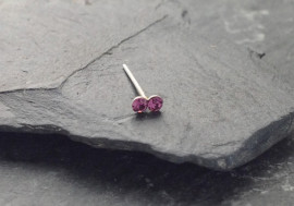 Piercing nez argent 2 pierres violettes