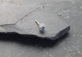 Piercing nez argent 925 fleur bleue 