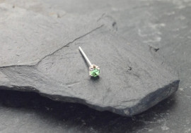 Piercing nez argent massif strass vert