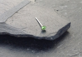 Stud argent pierre 2mm - vert clair