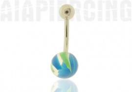 DESTOCKAGE Piercing nombril paint bleu et vert