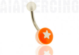 DESTOCKAGE Piercing nombril orange étoile