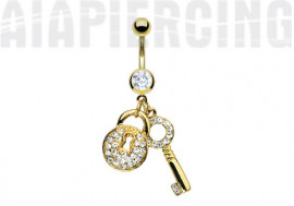 Piercing nombril clef et serrure