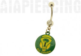 DESTOCKAGE Piercing nombril "go green" ampoule