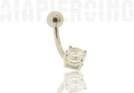 Piercing nombril cristal blanc 5mm