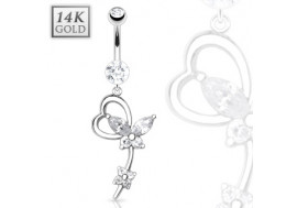 Piercing nombril papillon et coeur