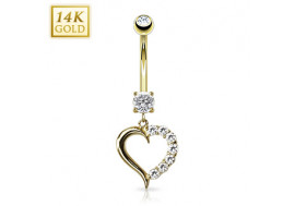 Piercing nombril pendentif coeur