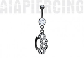 Piercing nombril poing américain blackline