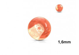 Accessoire piercing bille acrylique orange 1,6mm