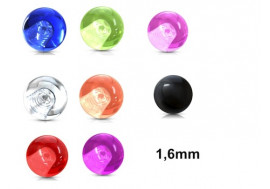 Accessoire piercing bille acrylique 1,6mm