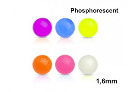 Accessoire de piercing Bille phospho 1,6mm 