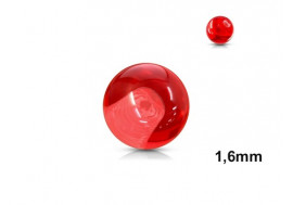 Accessoire piercing bille acrylique rouge 1,6mm