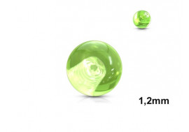 Accessoire piercing bille acrylique vert 1,2mm