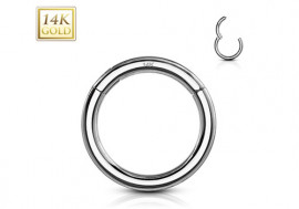 Piercing anneau clicker or Blanc 14 carats