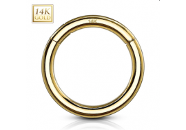Piercing anneau clicker or jaune 14 carats