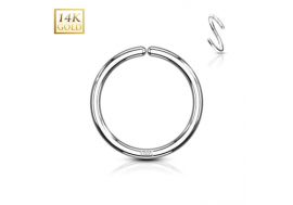 Piercing anneau or blanc 14k 