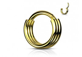 Piercing anneau segment clippé double doré
