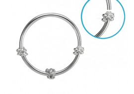 Piercing nez anneau argent massif 925 noeud