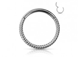 Piercing anneau à segment clippé acier cordage
