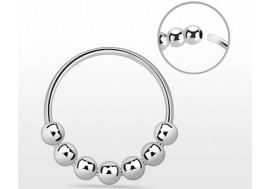 Piercing nez anneau argent massif 925 MULTI BILLE