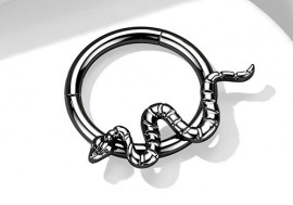 Piercing Anneau Titane serpent noir