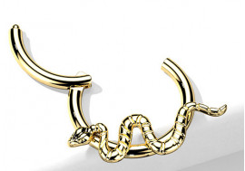 Piercing Anneau Titane serpent doré