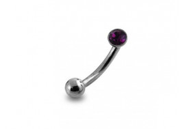 Piercing banane pierre ronde violette