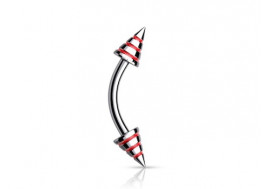 Piercing arcade Spike strié rouge