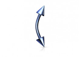 Piercing arcade spike anodisé bleu