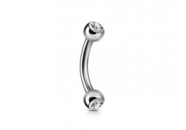 Piercing banane double gemme blanc