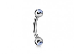 Piercing banane double gemme bleu clair