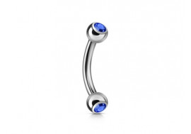 Piercing banane double gemme bleu