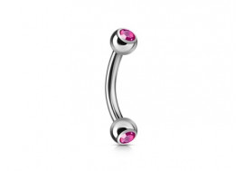 Piercing banane double gemme fushia