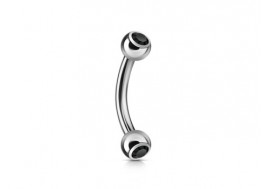 Piercing banane double gemme noir