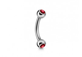 Piercing banane double gemme rouge