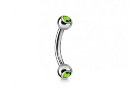 Piercing banane double gemme vert