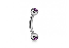 Piercing banane double gemme violet