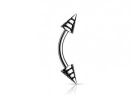 Piercing banane spike strié noir