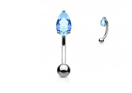 Piercing banane goutte griffée bleue