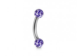 Piercing banane Bille paillette bleue