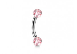 Piercing banane Bille paillette rouge