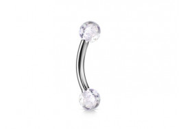 Piercing banane Bille paillette transparente