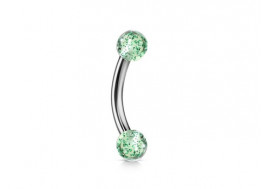 Piercing banane Bille paillette verte