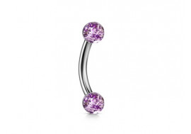 Piercing banane Bille paillette violette